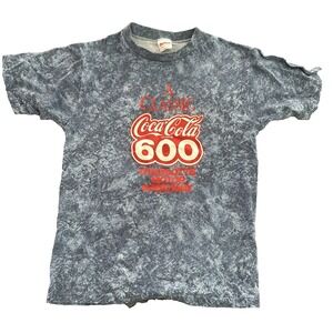 Vintage Nascar Tshirt Coca Cola 600 Racing Graphic Tee Y2K Mens Large Blue